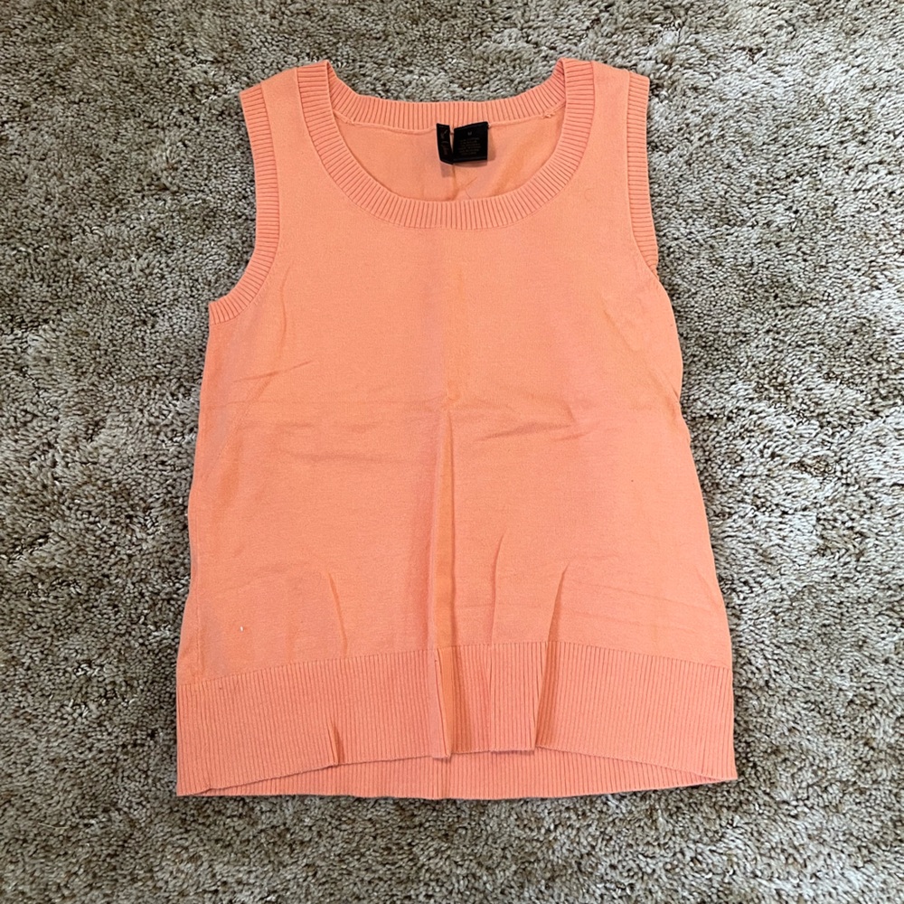 orange cotton sweater tank size medium